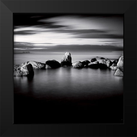 LIle Rousse Black Modern Wood Framed Art Print by Poli, Jean-Philippe