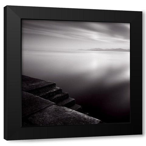 Lescalier Black Modern Wood Framed Art Print with Double Matting by Laurenceau, Gerard