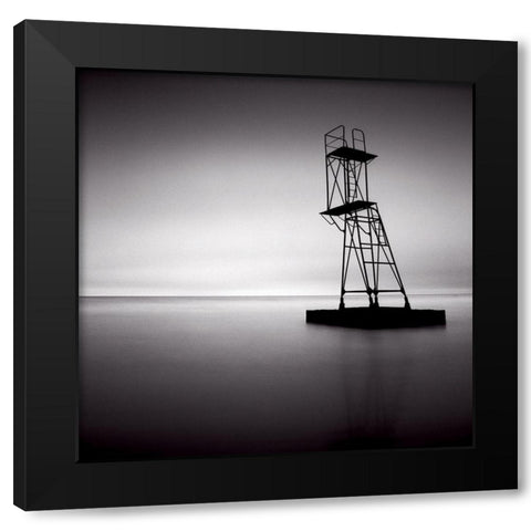 Le Treport Black Modern Wood Framed Art Print with Double Matting by Laurenceau, Gerard
