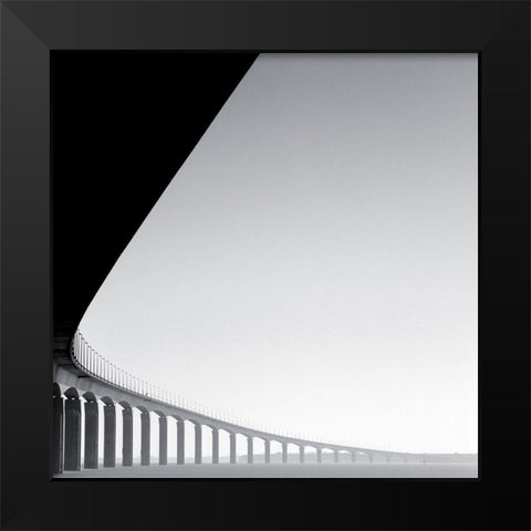 Pont Ile de Re Black Modern Wood Framed Art Print by Laurenceau, Gerard