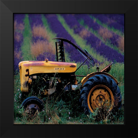 Le tracteur aux lavandes Black Modern Wood Framed Art Print by Lautier, Julien