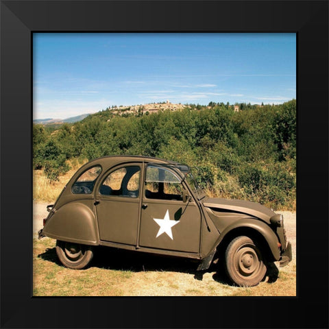 La 2 CV US Army Black Modern Wood Framed Art Print by Lautier, Julien