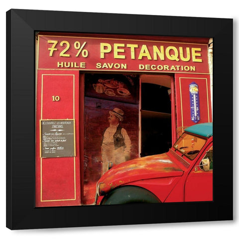 La 2 CV 72% petanque Black Modern Wood Framed Art Print with Double Matting by Lautier, Julien