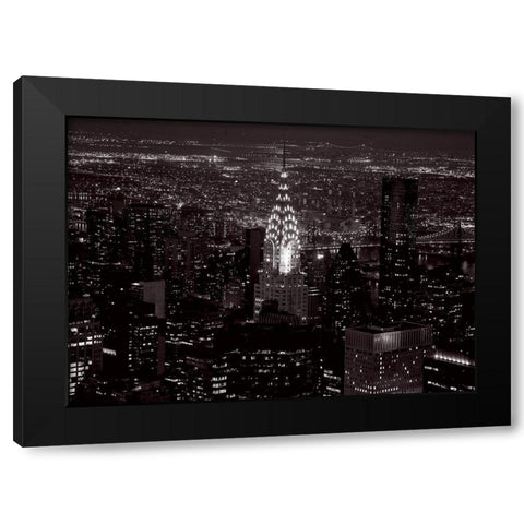 Le Chrysler Bldg et lEast River Black Modern Wood Framed Art Print with Double Matting by Setboun, Michel