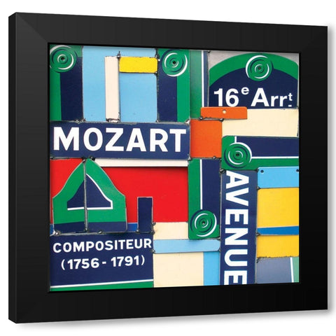 Rues Black Modern Wood Framed Art Print with Double Matting by Costa, Fernando