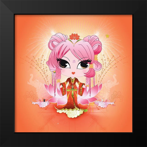 Padme Black Modern Wood Framed Art Print by DS, Kamala