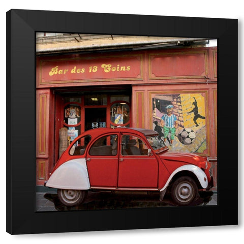 Bar des 13 coins Black Modern Wood Framed Art Print with Double Matting by Lautier, Julien