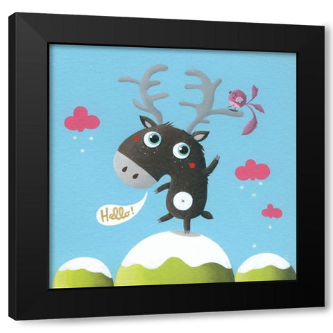 Renne Black Modern Wood Framed Art Print by MKT4