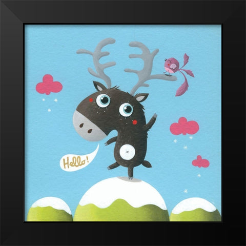 Renne Black Modern Wood Framed Art Print by MKT4