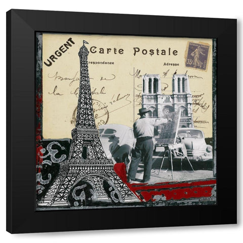 Urgent - Carte postale Black Modern Wood Framed Art Print by Sigrid, M.