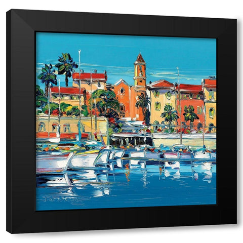 St Jean Cap Ferrat Black Modern Wood Framed Art Print by Corbiere