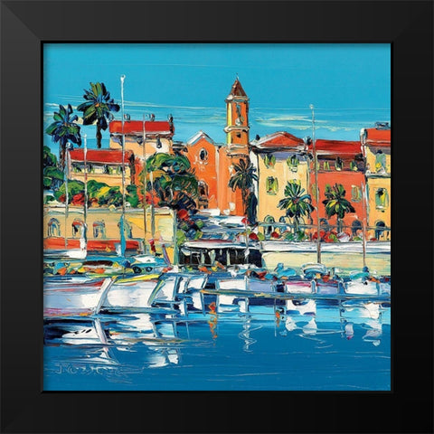 St Jean Cap Ferrat Black Modern Wood Framed Art Print by Corbiere