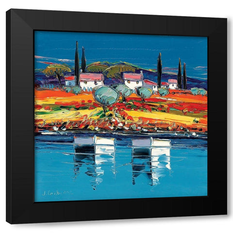 Soir a Porquerolles Black Modern Wood Framed Art Print by Corbiere