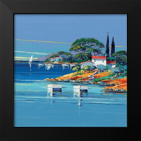 Cap dAntibes Black Modern Wood Framed Art Print by Corbiere