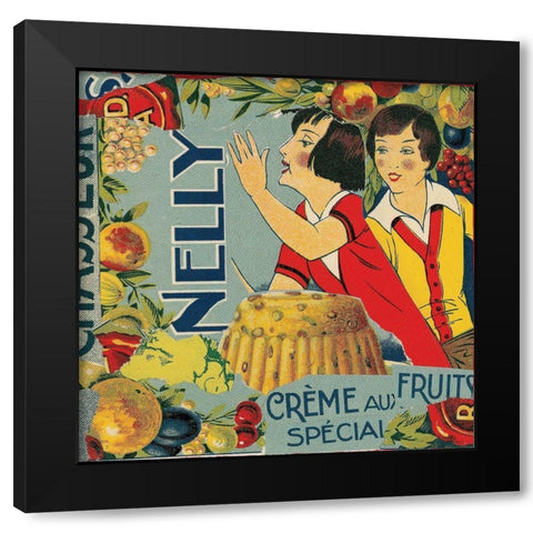 Creme aux fruits Black Modern Wood Framed Art Print by Sigrid, M.