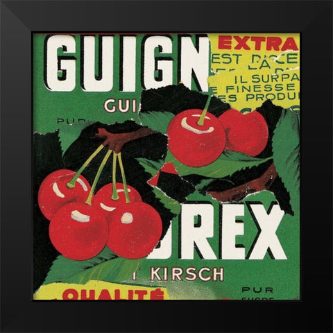 Cerises I Black Modern Wood Framed Art Print by Sigrid, M.