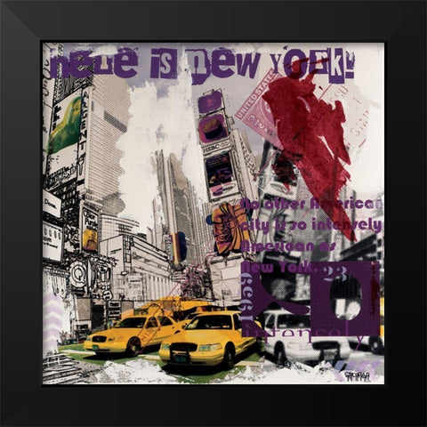 Here is New York Black Modern Wood Framed Art Print by Gachaga, Vincent