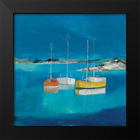 Bateaux Black Modern Wood Framed Art Print by Grossi, Anne-Marie