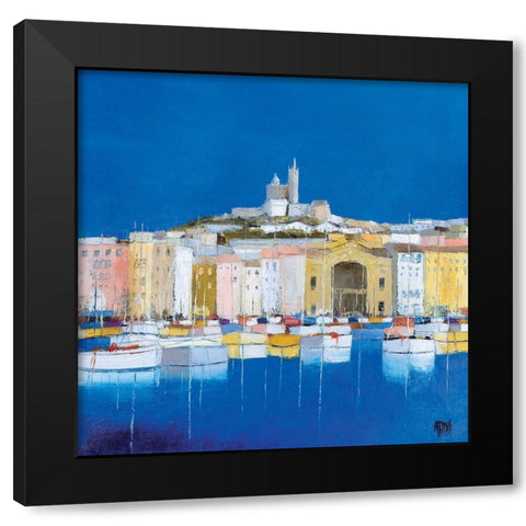 Marseille Black Modern Wood Framed Art Print with Double Matting by Grossi, Anne-Marie