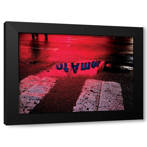 NY Reflets IV Black Modern Wood Framed Art Print with Double Matting by Setboun, Michel