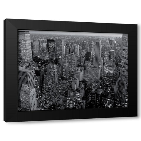 Manhattan Downtown, NandB Black Modern Wood Framed Art Print by Setboun, Michel