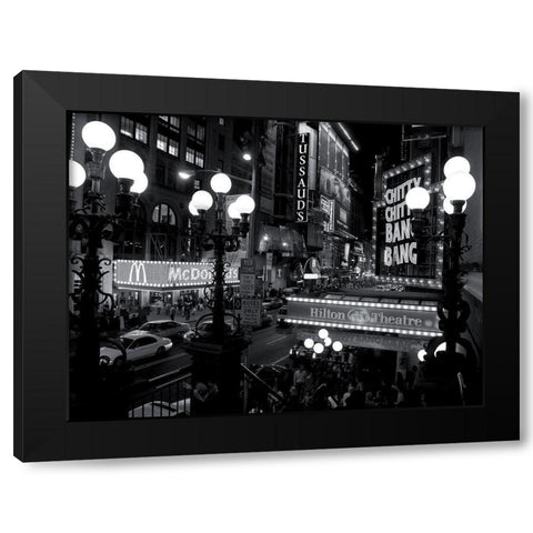 42nd Street Theater District, NandB Black Modern Wood Framed Art Print by Setboun, Michel