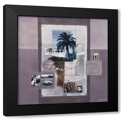 La villa blanche Black Modern Wood Framed Art Print by Balthazar