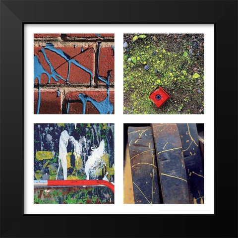 Composition 7 Black Modern Wood Framed Art Print by Duclos, Frederic