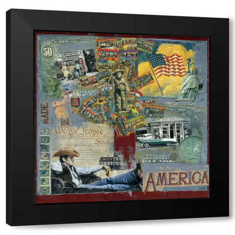 America  Black Modern Wood Framed Art Print with Double Matting by Sigrid, M.