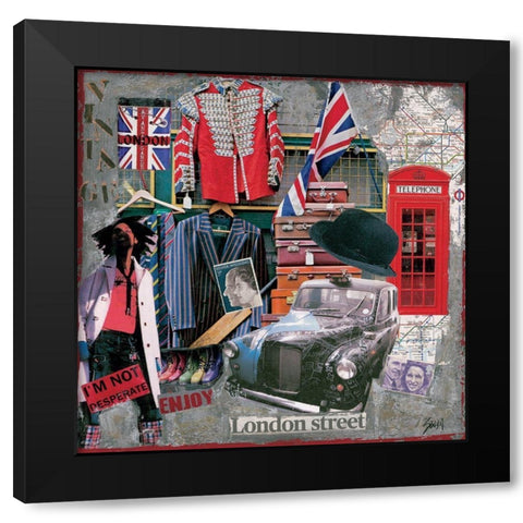 London street  Black Modern Wood Framed Art Print with Double Matting by Sigrid, M.