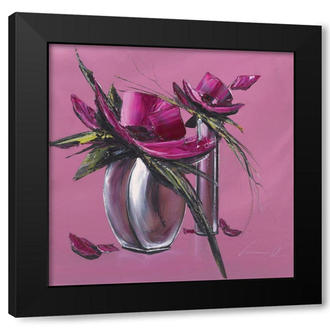Bouquet rose I Black Modern Wood Framed Art Print with Double Matting by Tramoni, Oliver