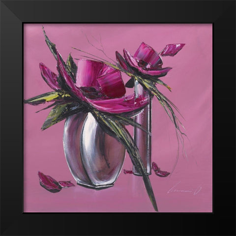 Bouquet rose I Black Modern Wood Framed Art Print by Tramoni, Oliver