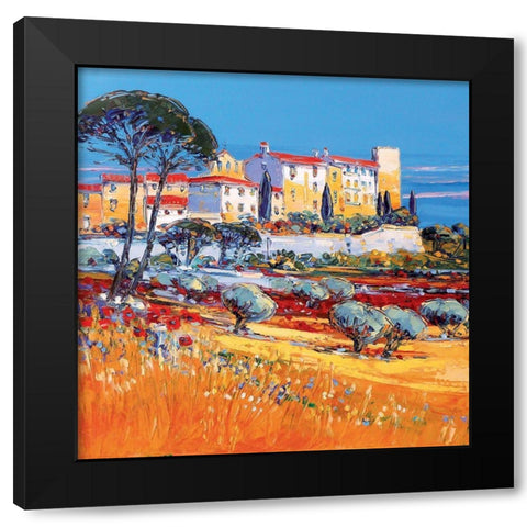 Le Castellet Black Modern Wood Framed Art Print by Corbiere