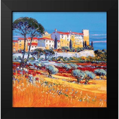 Le Castellet Black Modern Wood Framed Art Print by Corbiere