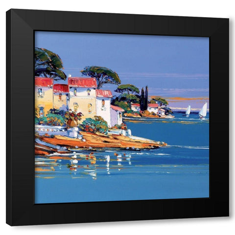 La cote Varoise Black Modern Wood Framed Art Print with Double Matting by Corbiere