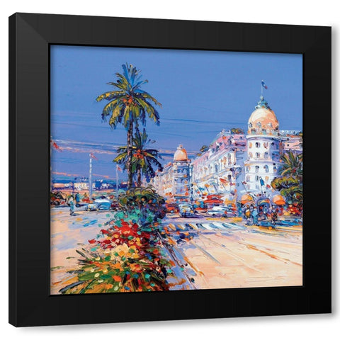 Nice Black Modern Wood Framed Art Print with Double Matting by Corbiere