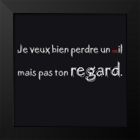 Perdre un oeil Black Modern Wood Framed Art Print by Cilpa, Audrey and Fabrice