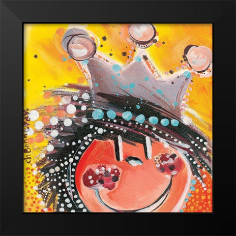 Coucou ! Cest moi Black Modern Wood Framed Art Print by Bonnevay, Chantal