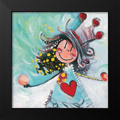 Jongler en apesanteur... Black Modern Wood Framed Art Print by Bonnevay, Chantal