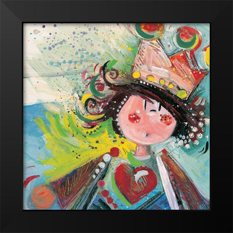 Visite au cha teau Black Modern Wood Framed Art Print by Bonnevay, Chantal