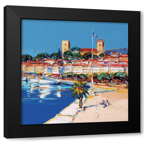 Le Suquet Black Modern Wood Framed Art Print with Double Matting by Corbiere