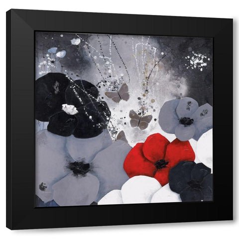 Rock Black Modern Wood Framed Art Print with Double Matting by Pfaadt Aurelie