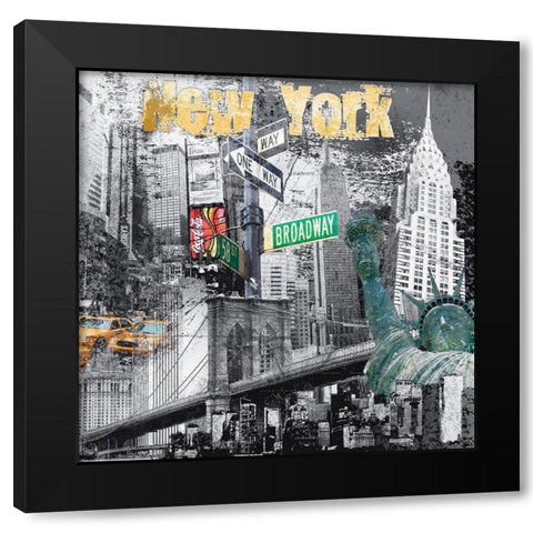New York Ways Black Modern Wood Framed Art Print by BRAUN Studio