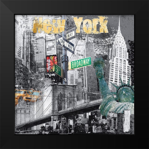 New York Ways Black Modern Wood Framed Art Print by BRAUN Studio