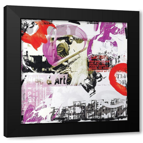 Jazzy Black Modern Wood Framed Art Print with Double Matting by Gachaga, Vincent
