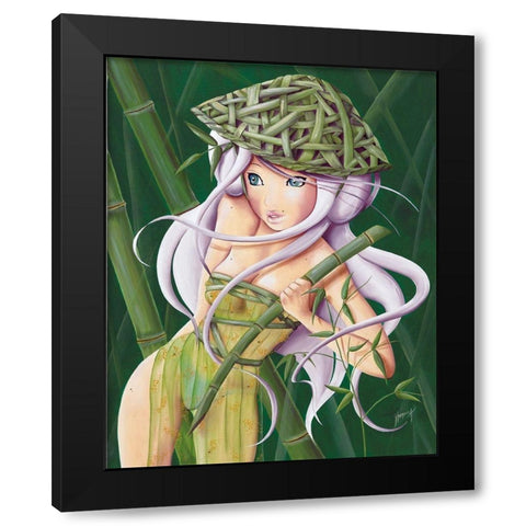 Lilou Bambou Black Modern Wood Framed Art Print with Double Matting by Rhumeur, Aurelie