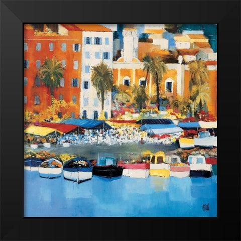 Les terrasses dAjaccio Black Modern Wood Framed Art Print by Grossi, Anne-Marie