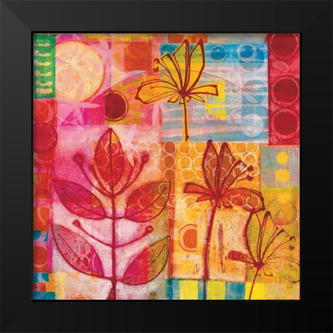 Floraison Black Modern Wood Framed Art Print by Carvalho, Cecile de