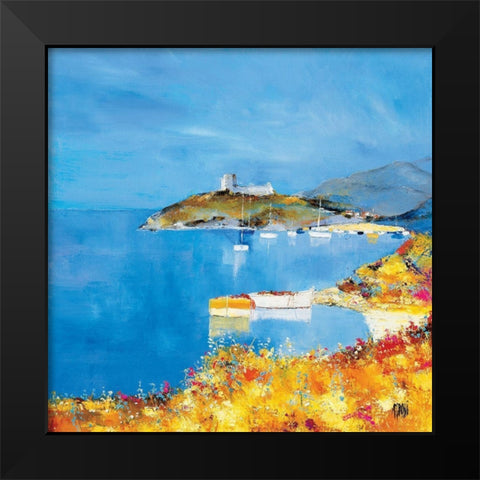 Girolata Black Modern Wood Framed Art Print by Grossi, Anne-Marie