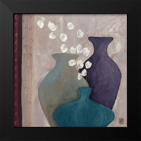 Coton et 3 jarres Black Modern Wood Framed Art Print by Romanelli, Karine